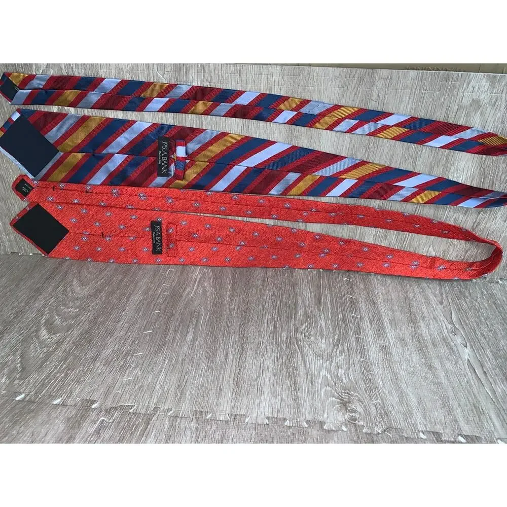 Jos. A. Bank  Men's Silk Striped Necktie‎ Set of 5 Multicolor